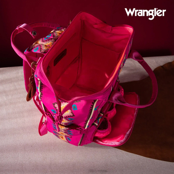 Wrangler Aztec Printed Callie Backpack - Hot Pink - Picture 4 of 4
